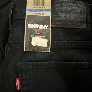 LEVI'S 511 Skinny 16 Regular (Boys) 28x28 Black Denim Jeans